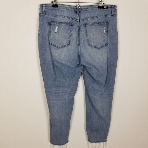 Kut from the Kloth High Rise Distressed Blue Jeans - Picture 4 of 9